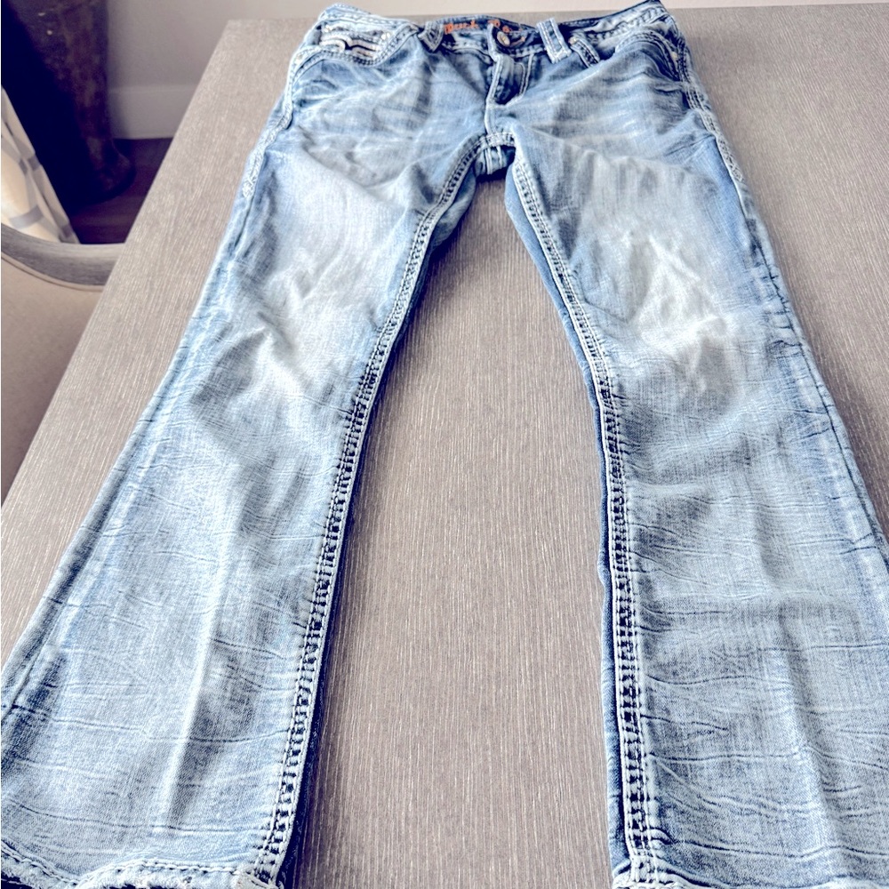 Rock Revival Alyvia Low Rise Boot Cut Jeans worn a few times. Size 28 x 30
